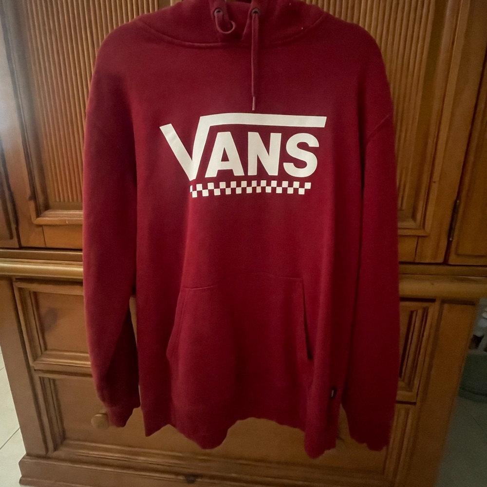 Vans Burgundy Hooded Sweatshirt- small